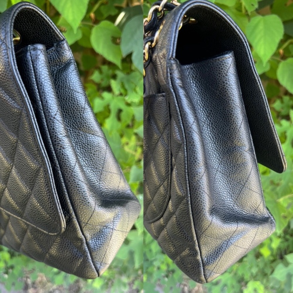 πβ¨ JUMBO β¨π CHANEL CAVIAR FLAP GOLD HARDWARE - Picture 3 of 15